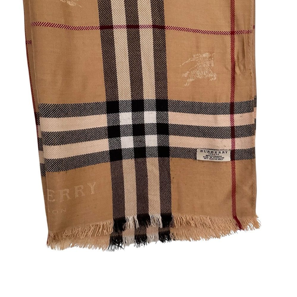 Burberry Cashmere Large Oversized Blanket Wrap Scarf Shawl - Picture 10 of 16